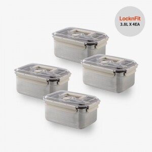 [락앤핏]숨쉬는 스텐김치통 세트A (3.8L*4P)