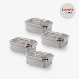 [락앤핏]숨쉬는 스텐김치통 세트B (3L*4P)