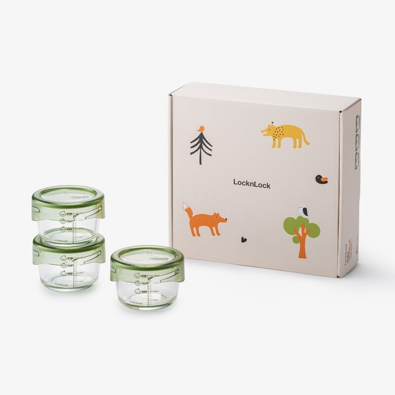 좋은 것을 담다 락앤락,리틀럽 더편한 이유식용기 215ml 3P - 카키