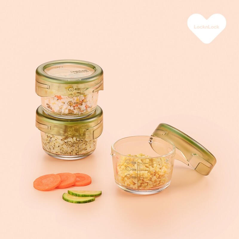 좋은 것을 담다 락앤락,리틀럽 더편한 이유식용기 215ml 3P - 카키