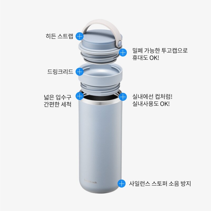좋은 것을 담다 락앤락,메트로 투웨이 텀블러 355ml_화이트/블루/다크바이올렛
