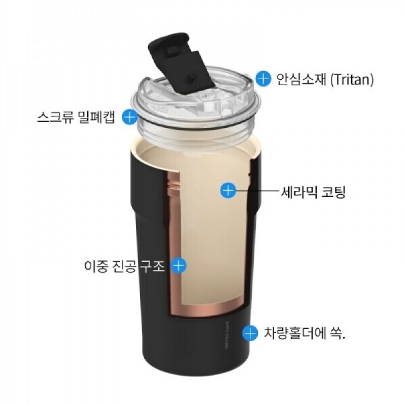좋은 것을 담다 락앤락,[락앤락몰 전용]메트로 카페 세라믹 텀블러 500ML+뚜껑 세트