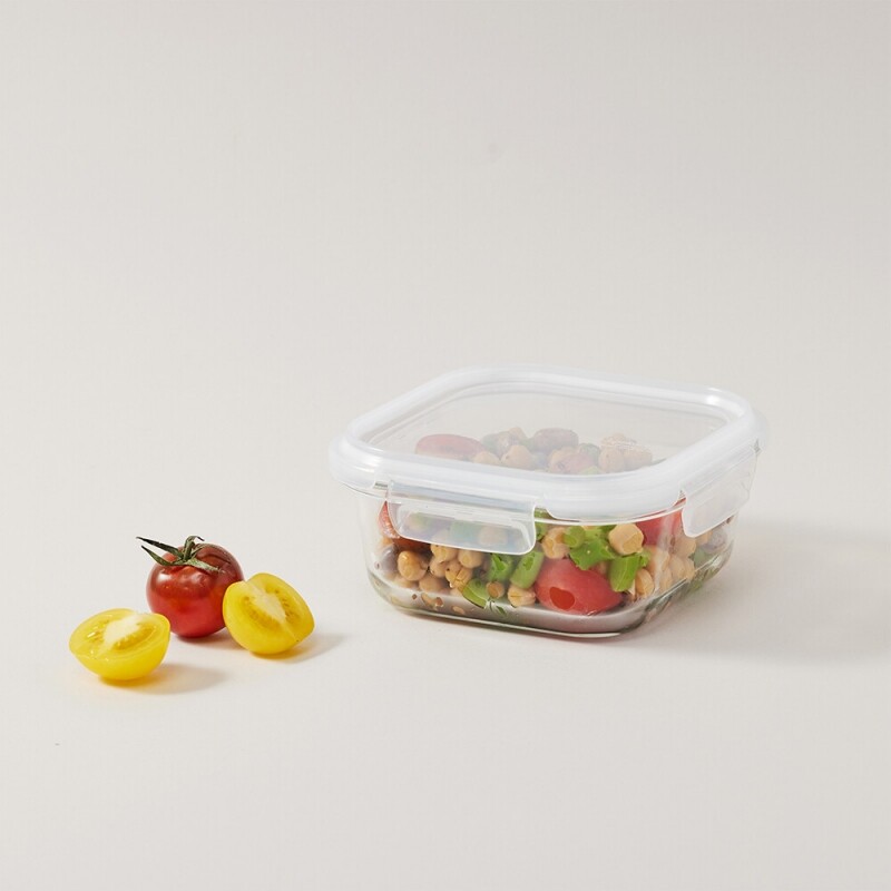 좋은 것을 담다 락앤락,스테커블 글라스 밀폐용기 정사각 800ml