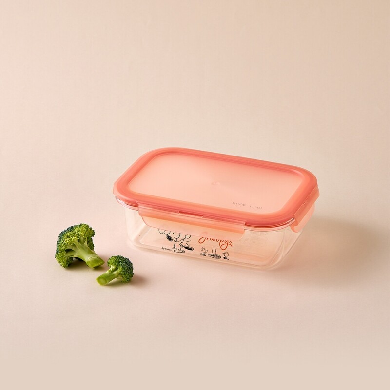 스누피 사각 밀폐용기 760ml 직사각