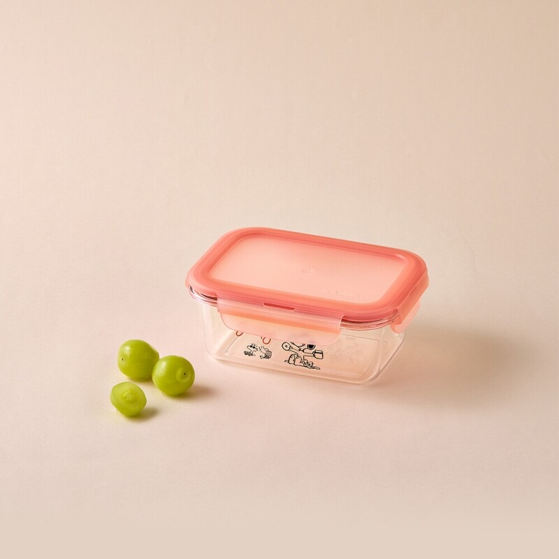 스누피 사각 밀폐용기 460ml 직사각
