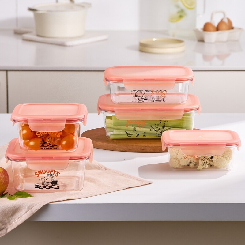 좋은 것을 담다 락앤락,스누피 사각 밀폐용기 930ml 정사각