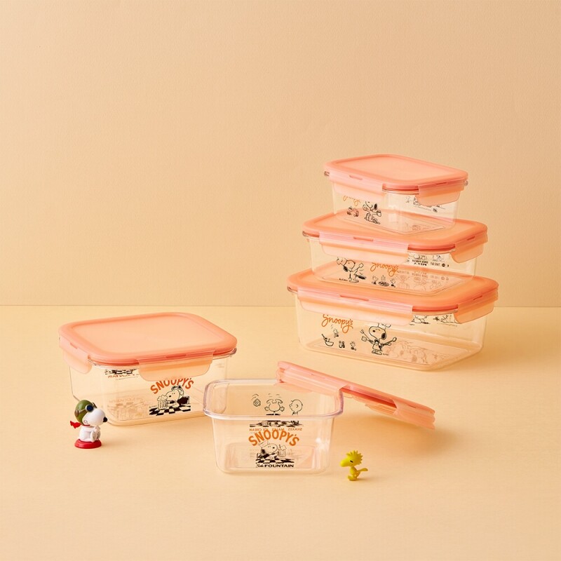 좋은 것을 담다 락앤락,스누피 사각 밀폐용기 930ml 정사각