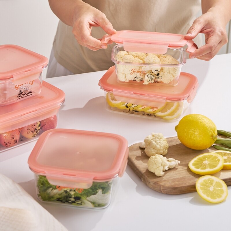 좋은 것을 담다 락앤락,스누피 사각 밀폐용기 930ml 정사각