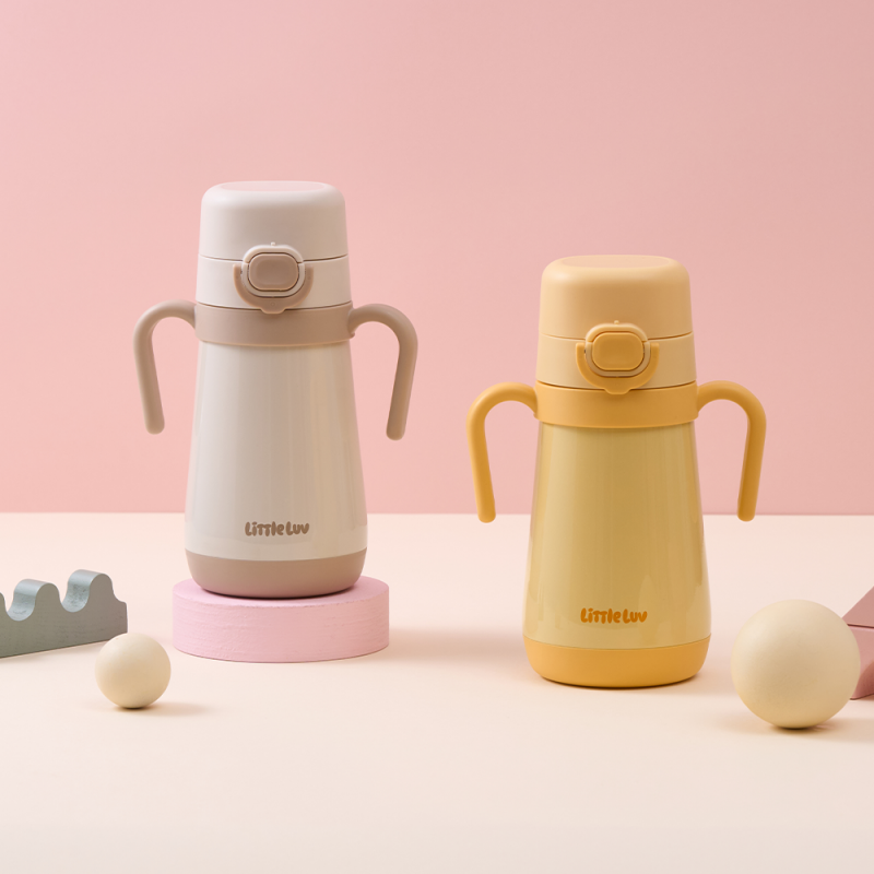 좋은 것을 담다 락앤락,리틀럽 원터치 스텐 양손 빨대컵 300ML