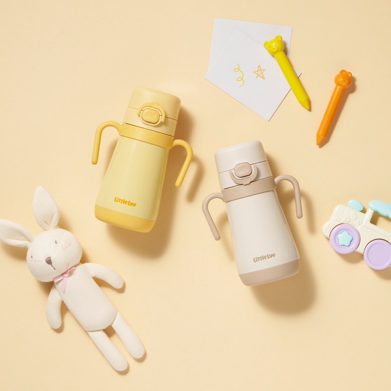 좋은 것을 담다 락앤락,리틀럽 원터치 스텐 양손 빨대컵 300ML