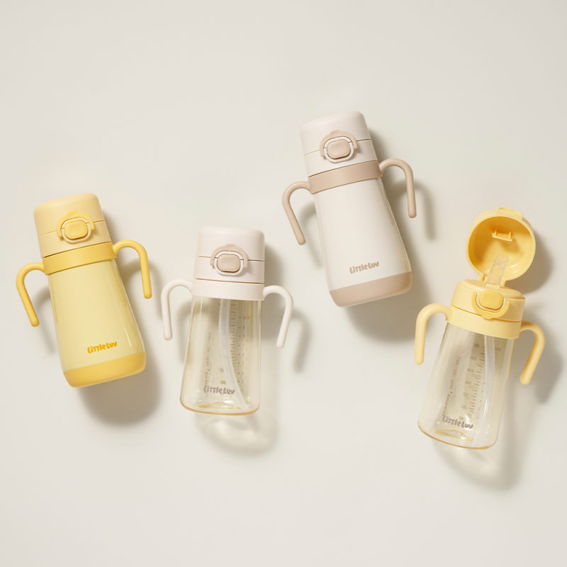 좋은 것을 담다 락앤락,리틀럽 원터치 스텐 양손 빨대컵 300ML