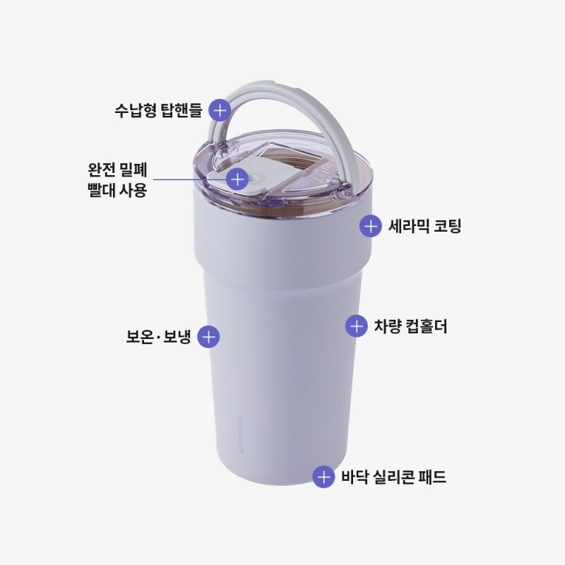 좋은 것을 담다 락앤락,메트로 카페 탑핸들 세라믹 텀블러 710ml