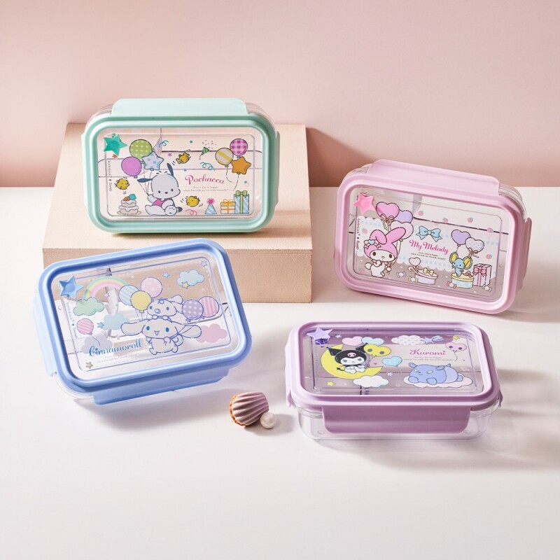 스쿨핏 산리오캐릭터즈 세 칸 나눔 클리어 도시락